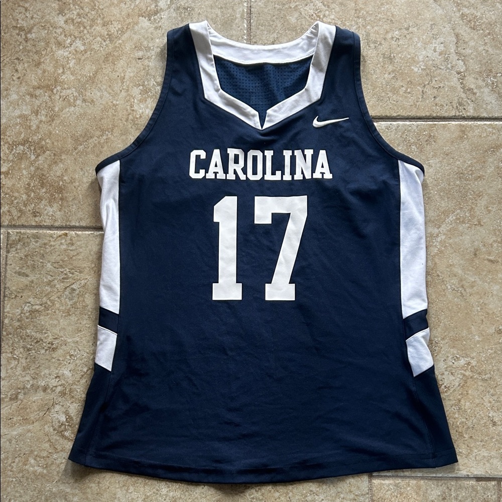 Nike Navy and White Carolina Jersey